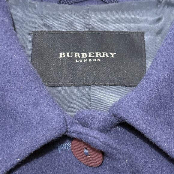Vintage BURBERRY London Women’s Wool Cashmere Blazer Jacket Size 6 Blue Purple - Picture 4 of 6